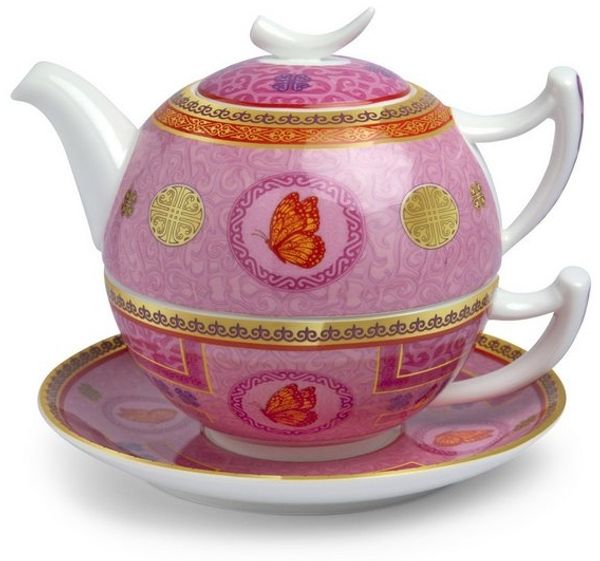 TeaLogic Teeservice Tea For One Set Tilly Teekännchen Tasse Untert. Fine Bone China (1-tlg), 1 Personen, Tee für eine Person / Tea for One Set
