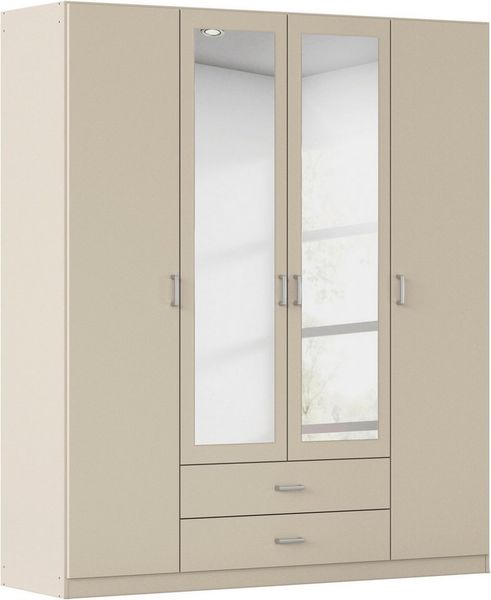 rauch Kleiderschrank Schrank Garderobe Ankleide GAMMA Breiten 91/136/181/226/271/315/360 cm (in 3 Ausstattungen BASIC/CLASSIC/PREMIUM (inkl. SOFT-CLOSE-Funktion) verschiedene Griff-Varianten, mit Spiegel TOPSELLER MADE IN GERMANY