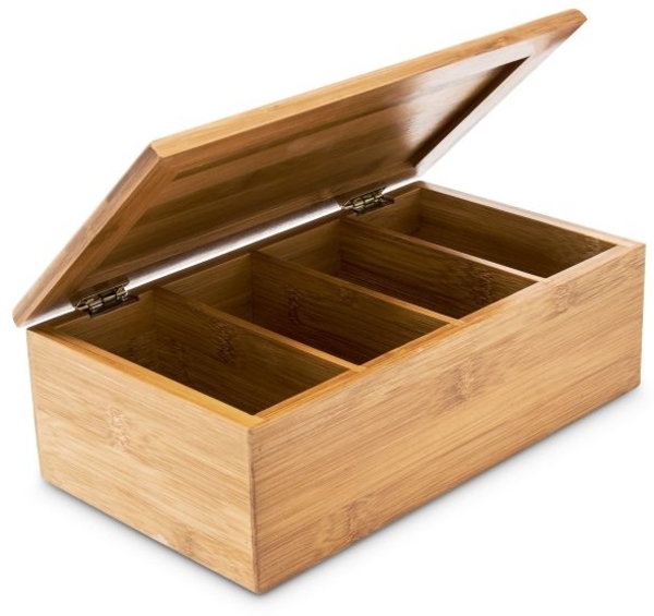 Teebox Bambus lackiert 4 Fächer 10018875