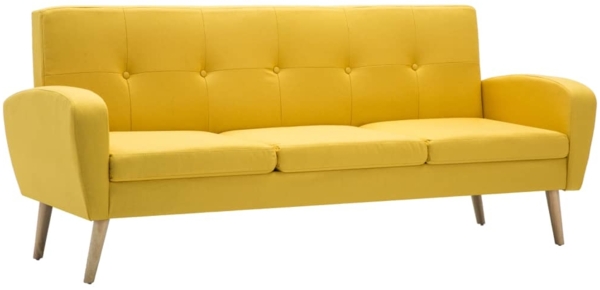 vidaXL Sofa 3-Sitzer Stoff Gelb 246992