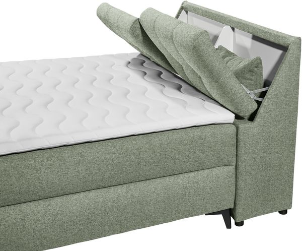 Boxbett >ATLANTIS 6< 140x200 cm Liegefläche, Bezug in olive - 145x102x240cm (BxHxT) Bild 8