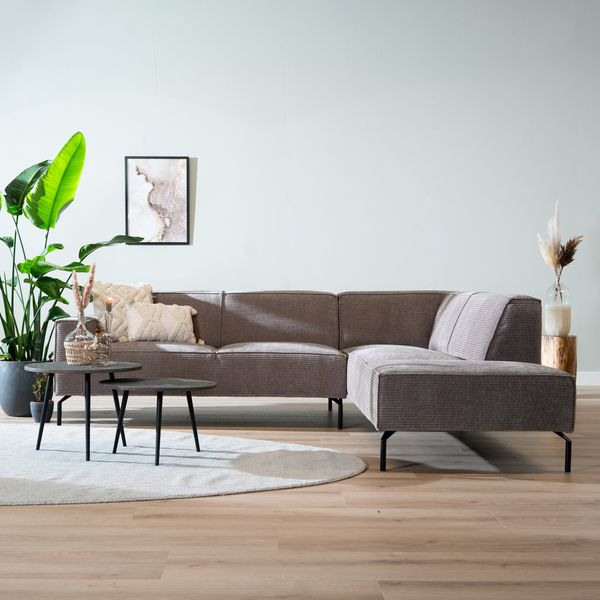 Bronx71 Ecksofa Kansas Chenille taupe rechts