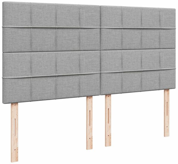 vidaXL Boxspringbett mit Matratze Hellgrau 200x200 cm Stoff 3294463 Bild 9