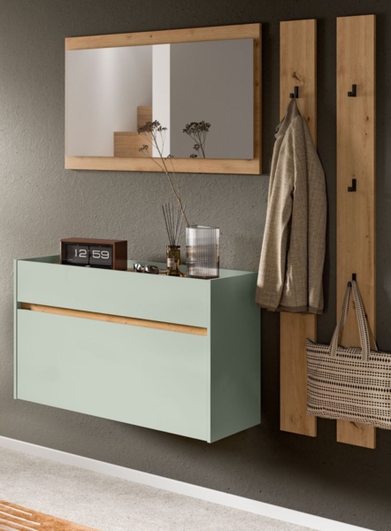Garderobe Set 4-tlg. Borga in salbei und Eiche 172 cm