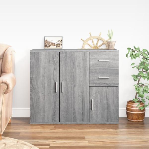 vidaXL Sideboard Grau Sonoma 91x29,5x75 cm Holzwerkstoff 823275