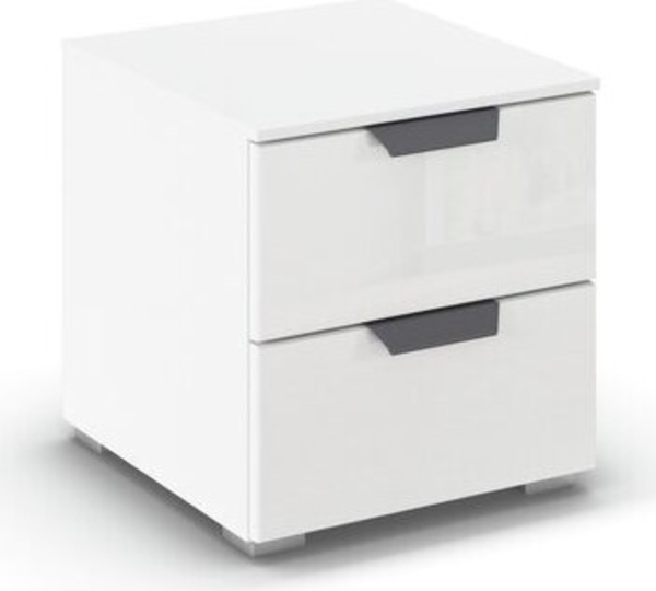 rauch Aditio Box, Nachttisch, 2 Schubladen, mit Glasfront, mit Softclose-Funktion, Farbe Weiß, BxHxT 40x42x42cm Bild 3
