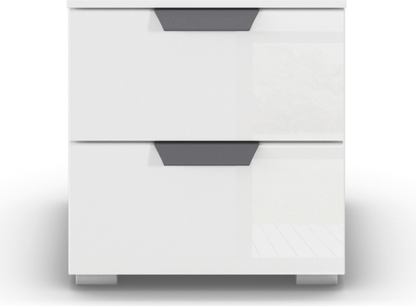 rauch Aditio Box, Nachttisch, 2 Schubladen, mit Glasfront, mit Softclose-Funktion, Farbe Weiß, BxHxT 40x42x42cm Bild 2