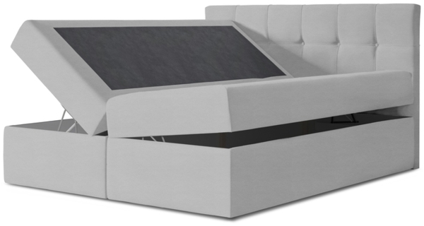 99rooms Cesar Boxspringbett Kunstleder 180x200 cm Grau Bild 4