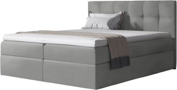 99rooms Cesar Boxspringbett Kunstleder 180x200 cm Grau Bild 3