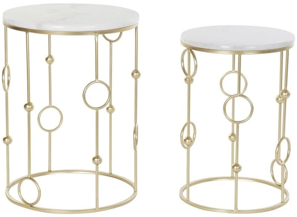 DKD Home Decor Set mit 2 Tischen, Metall, Standard Bild 1