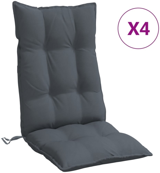 vidaXL Hochlehner-Auflagen 4 Stk. Anthrazit Oxford-Gewebe 377603