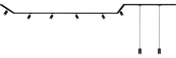 Briloner Leuchten Schienensystem-Sets RAIL, ohne Leuchtmittel, Schienensystem Rail 5,25 m Schwarz max. 9W Decke Wohnzimmer Büro Küche