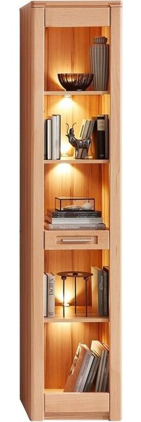 Regal NATURE ONE Front Kernbuche Massivholz - mit LED Beleuchtung