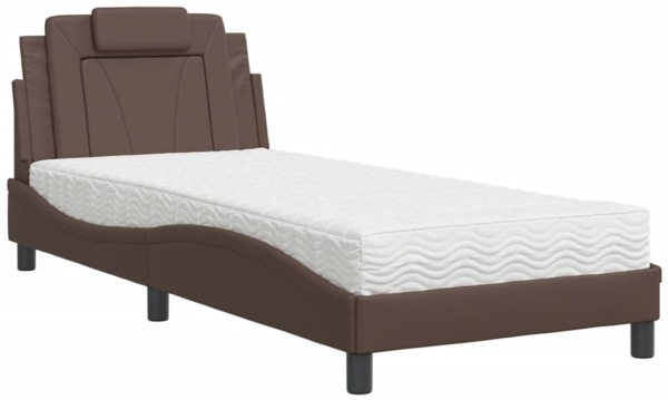 vidaXL Bett "Viana" mit Matratze Braun 90x200 cm Kunstleder 3208770 Bild 1
