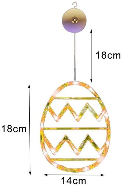 PRIISF LED-Lichterkette Ostern Deko Beleuchtetes LED Fenster Licht Ostereier Osterhase Party, mit Saugnapf Lichtervorhang LED Fensterbild Ostern Beleuchtung Deko