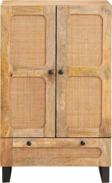 vidaXL Sideboard mit Regal Braun 60 x 33 x 100 cm Massivholz Mango 4018072