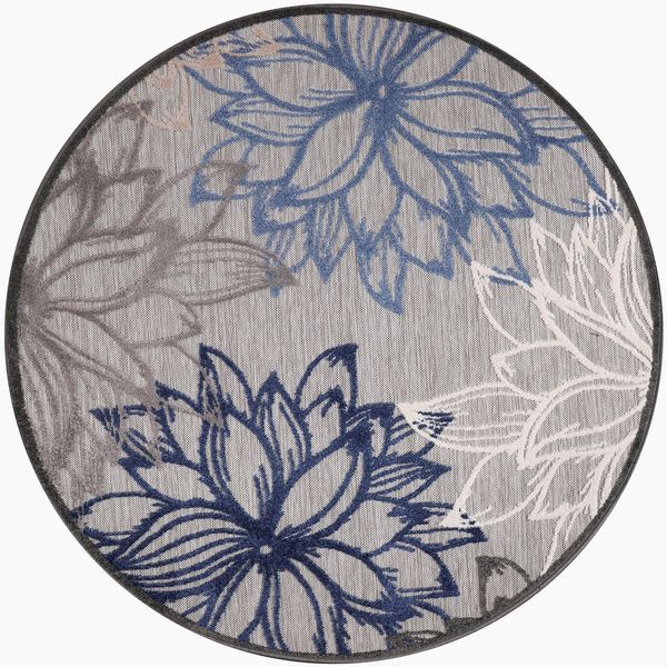 Sanat Teppich Floral 2 Outdoor, rund, Höhe: 6 mm, In- und Outdoor geeignet, florales Design, Balkon, Terasse