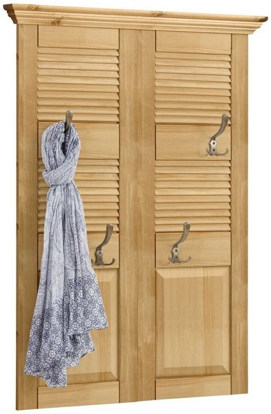 OTTO home Garderobenpaneel Ayanna, Breite 84 cm, mit 4 Doppelhaken, aus massiver Kiefer, FSC®
