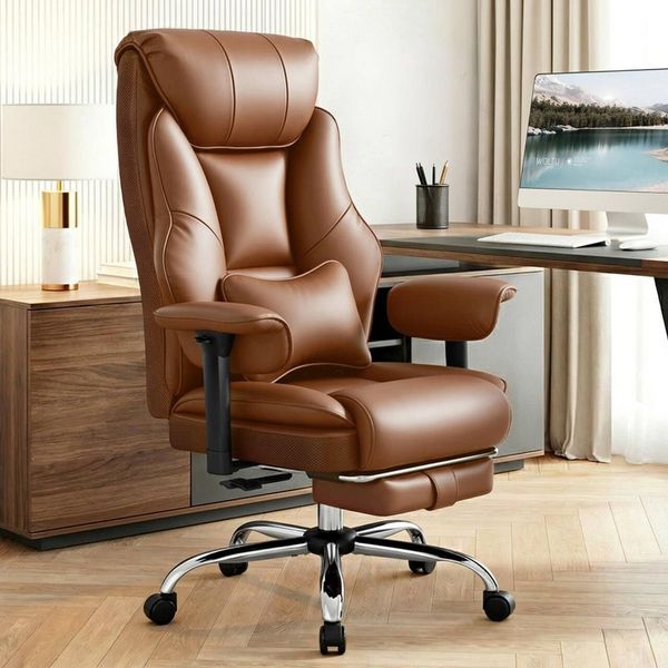Woltu Bürostuhl, Chefsessel Doppellagige weiche Rückenlehne, ergonomisch