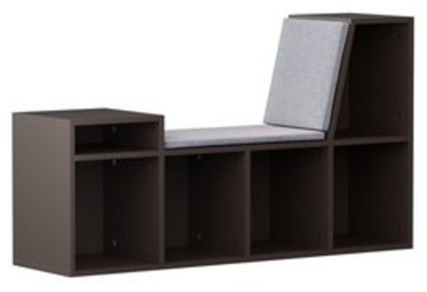 radelldar Bücherregal Kinderregal Spielzeugablage mit Sitz und 6 offenen Fächern,110x30x63cm Bild 6