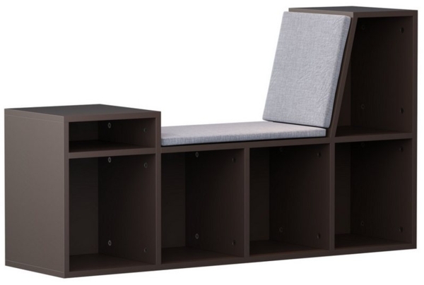 radelldar Bücherregal Kinderregal Spielzeugablage mit Sitz und 6 offenen Fächern,110x30x63cm Bild 5