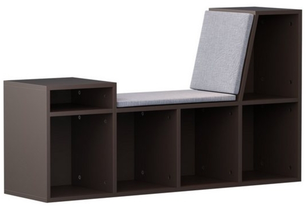 radelldar Bücherregal Kinderregal Spielzeugablage mit Sitz und 6 offenen Fächern,110x30x63cm Bild 4