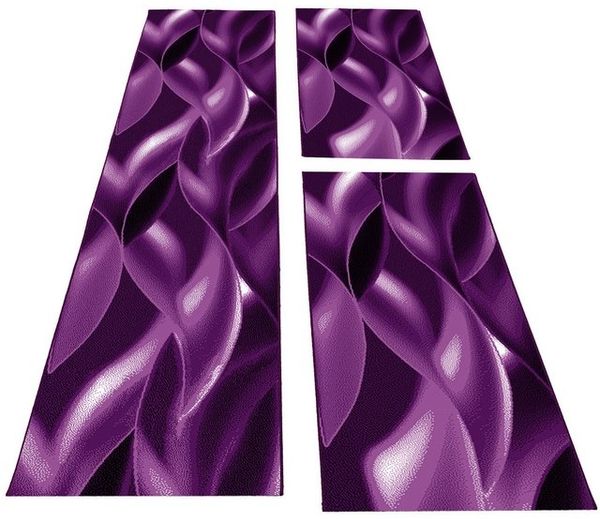 Carpettex Kurzflor-Bettumrandung Abstrakt Wellen Design, Höhe 6 mm, (Bett-Set, 3-tlg, Bettvorlage), Schlafzimmer Teppich Bettumrandung Läufer Set 3 teilig Bild 4