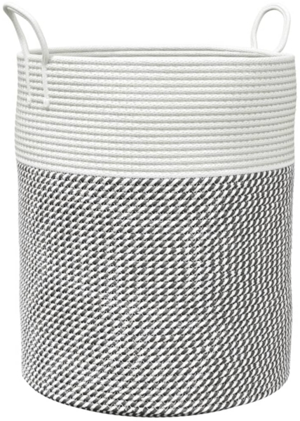 vidaXL Aufbewahrungskorb Grau und Weiß Ø38x46 cm Baumwolle 358481