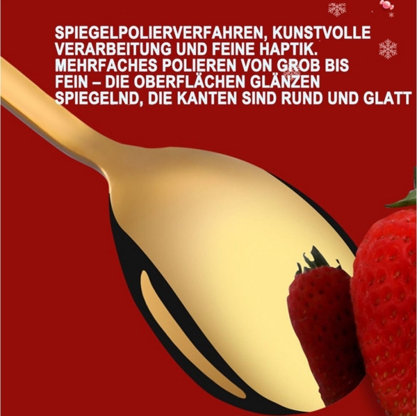 CLTYQ Teelöffel 6 Stück Weihnachtslöffel Weihnachten Teelöffel,Weihnachtsdekorationen, Weihnachtsgeschirr Löffel Edelstahl Weihnachtslöffel,Besteck Bild 3
