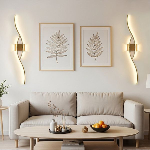 MUPOO LED Wandleuchte LED Wandleuchte Innen,Modern Wandlampe Dimmbare Wandbeleuchtung, LED fest integriert, mit Fernbedienung & Touch Steuerung,Timer,für Schlafzimmer,Wohnzimmer