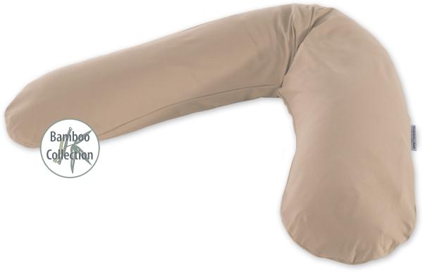 Theraline Stillkissen 190cm inkl. Bezug Cappuccino Mikroperlenfüllung