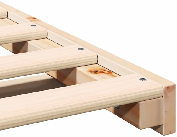 vidaXL Bodenbettgestell Braun 200 x 200 cm Massivholz Kiefer 873058 Bild 7