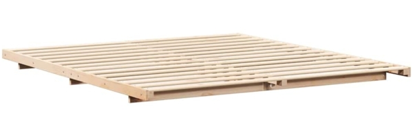 vidaXL Bodenbettgestell Braun 200 x 200 cm Massivholz Kiefer 873058 Bild 6