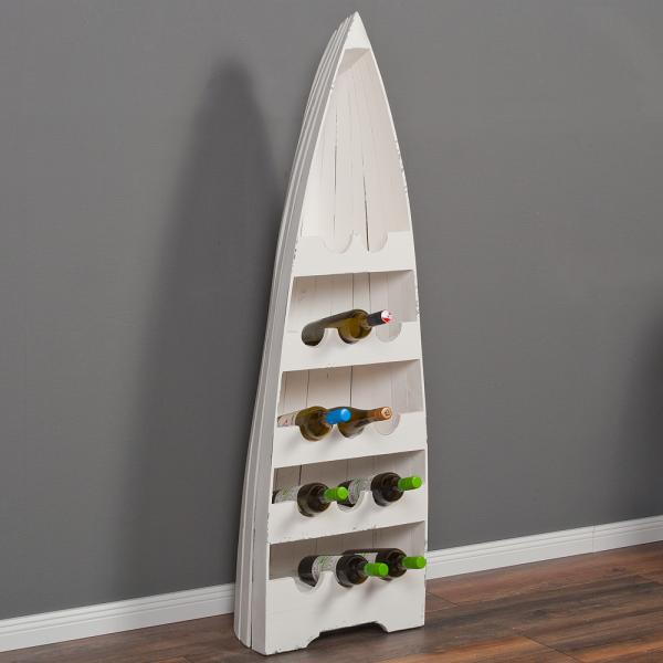 Weinregal VINO-L Antique-White ca. H150cm Bootsregal Holzregal Flaschenregal