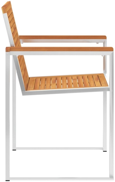 vidaXL Gartenstühle mit Kissen 2 Stk. Massivholz Akazie und Stahl 3061504 Bild 5