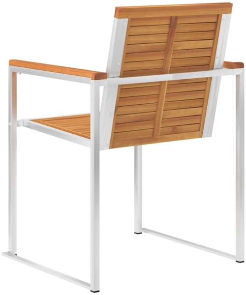 vidaXL Gartenstühle mit Kissen 2 Stk. Massivholz Akazie und Stahl 3061504 Bild 6