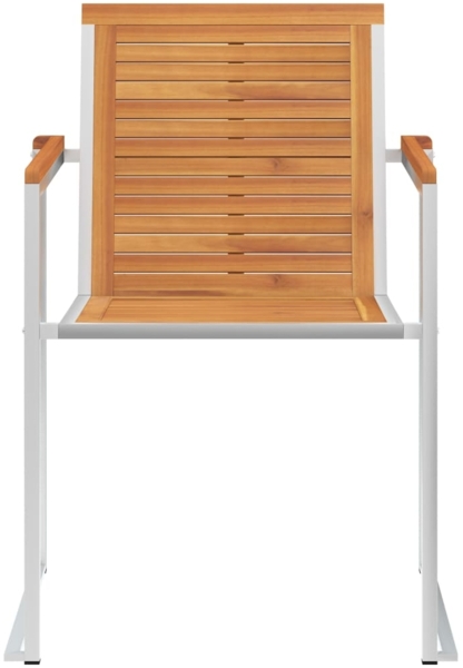 vidaXL Gartenstühle mit Kissen 2 Stk. Massivholz Akazie und Stahl 3061504 Bild 4