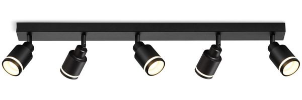 ZMH Moderne schwarze Deckenleuchte: 5 verstellbare Deckenstrahler aus Metall, GU10 Deckenlampe, für Schlafzimmer, Esszimmer, ohne Leuchtmittel
