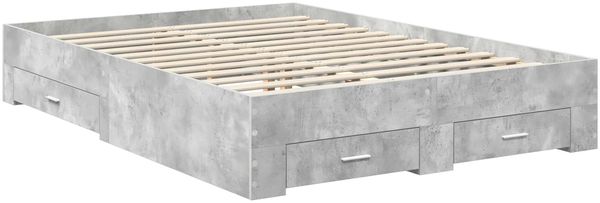 vidaXL Bettrahmen mit Kopfteil Beton Grau 150 x 200 cm Holzwerkstoff 3412770 Bild 6