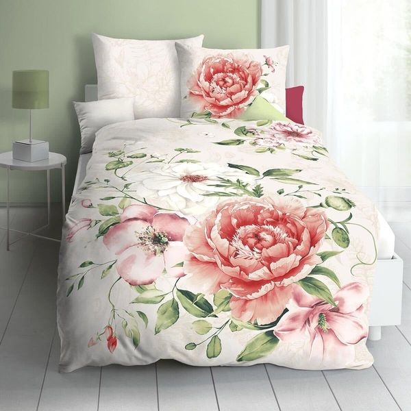 Kaeppel Mako-Satin Bettwäsche Blushing Rose champagner|135x200 cm + 80x80 cm
