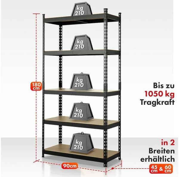 Floordirekt Schwerlastregal Rhino, Innovatives Stecksystem, Vielseitige Größen & Farben