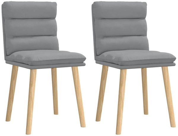 vidaXL Esszimmerstühle 2 Stk. Hellgrau Stoff 4101293
