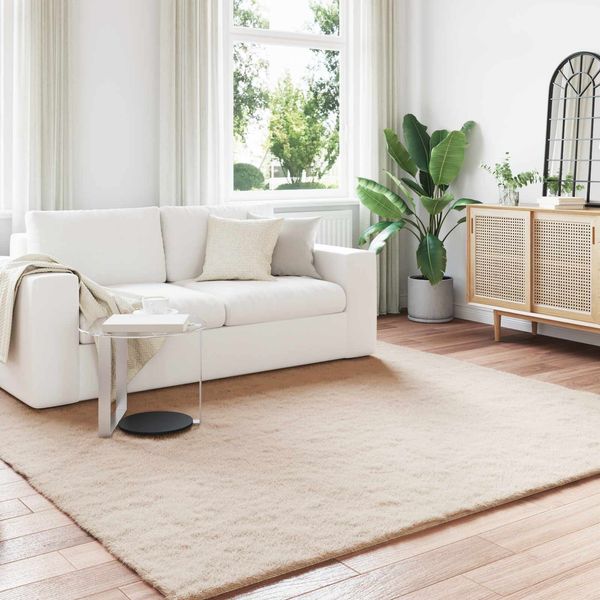 vidaXL Rutschfester Teppich aus Kunstkaninchenfell OLITE Taupe 42021753