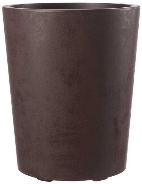 Runder Pflanzkübel Millennium 48 Liter in Braun mit Tolle Naturstein Optik, Maße: 43x43x54 cm