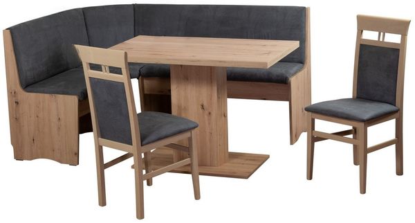 Stolebaenk Eckbankgruppe Duisburg Sonoma OLIBTI, (Eckbankgruppe, 1x Eckbank, 1 x Tisch, 2 x Stuhl), Bequeme Komfortpolsterung