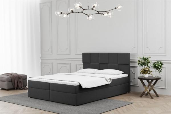 Boxspringbett Schlafzimmerbett JOLIE 180x220cm in Stoff Matt Velvet Anthrazit