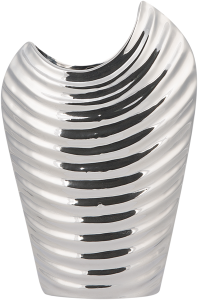 Dekovase ECETRA Steinzeug 26 cm Silber