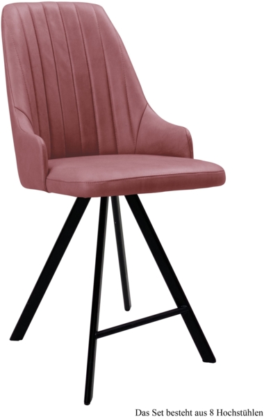 Thekenstuhl drehbar (8er-Set) Diannah 52 x 108 x 60 Schwarz/Cognac