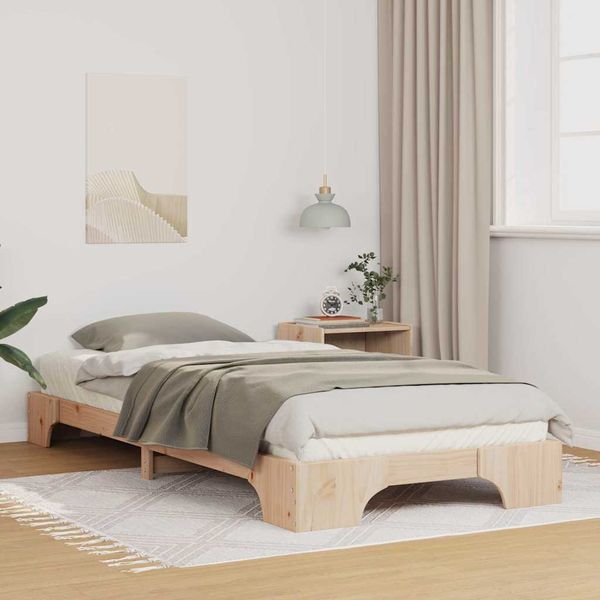 vidaXL Bettrahmen Braun 80 x 220 cm Massives Kiefernholz 872911