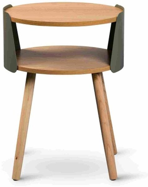 Beistelltisch >Sandro< in Eiche Dekor / grün, MDF Dekor Eiche - 55x40cm (HxD)